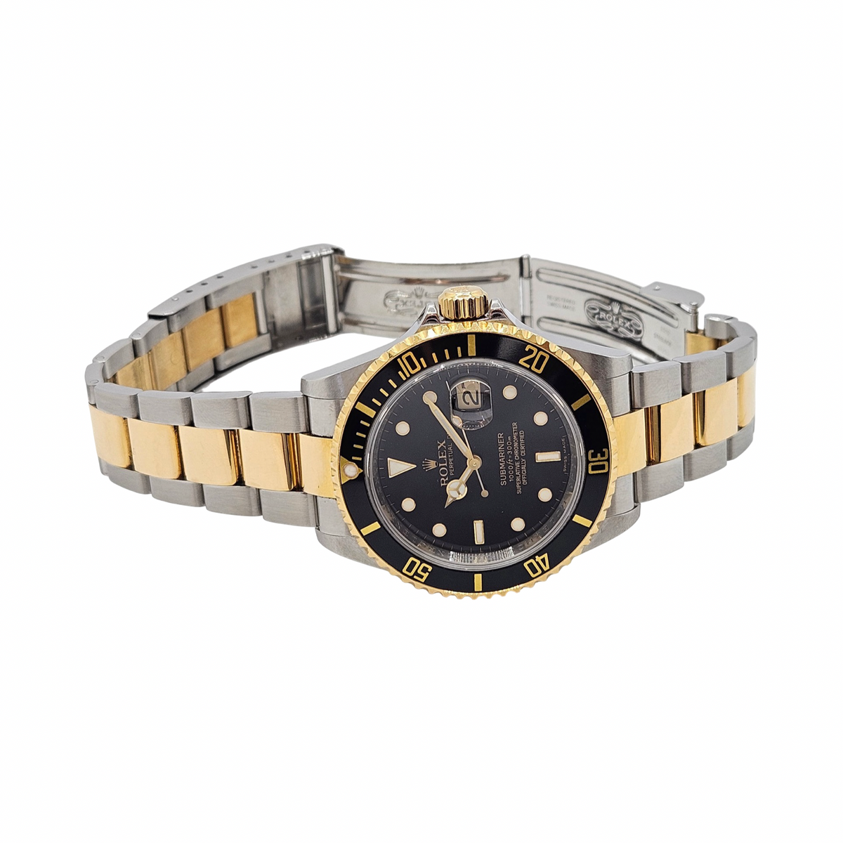 Rolex Submariner Date 40 18K Yellow Gold and Steel Black Dial Black Bezel Oyster Bracelet Ref.16613N C.2008