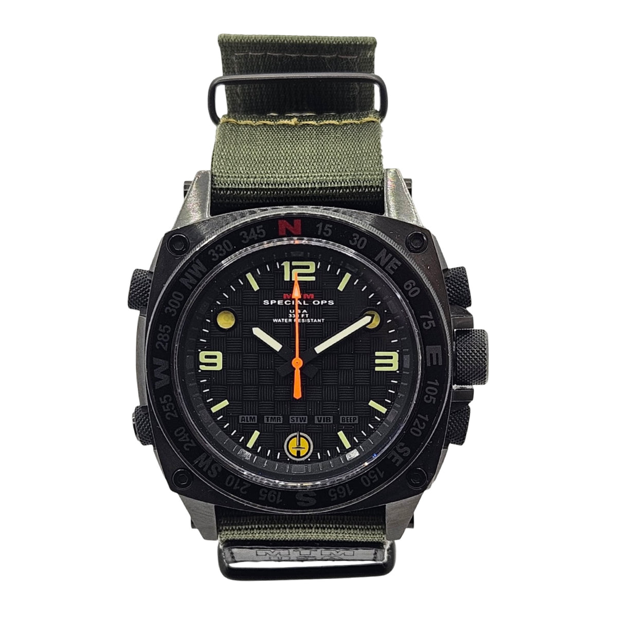 MTM Special Ops Black Silencer Analog Digital Quartz Rechargeable Watch SIBBV1MTM
