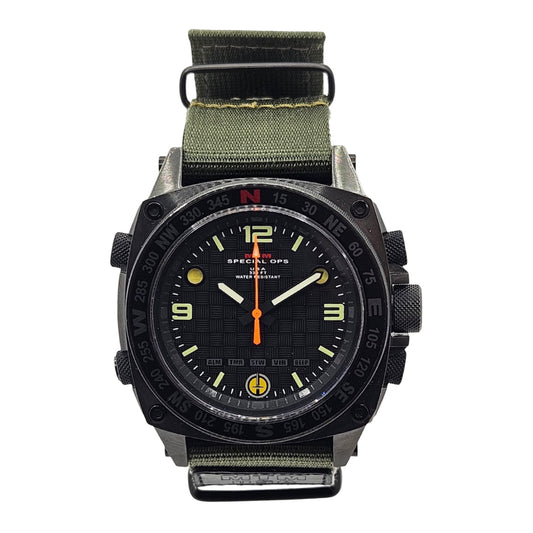 MTM Special Ops Black Silencer Analog Digital Quartz Rechargeable Watch SIBBV1MTM
