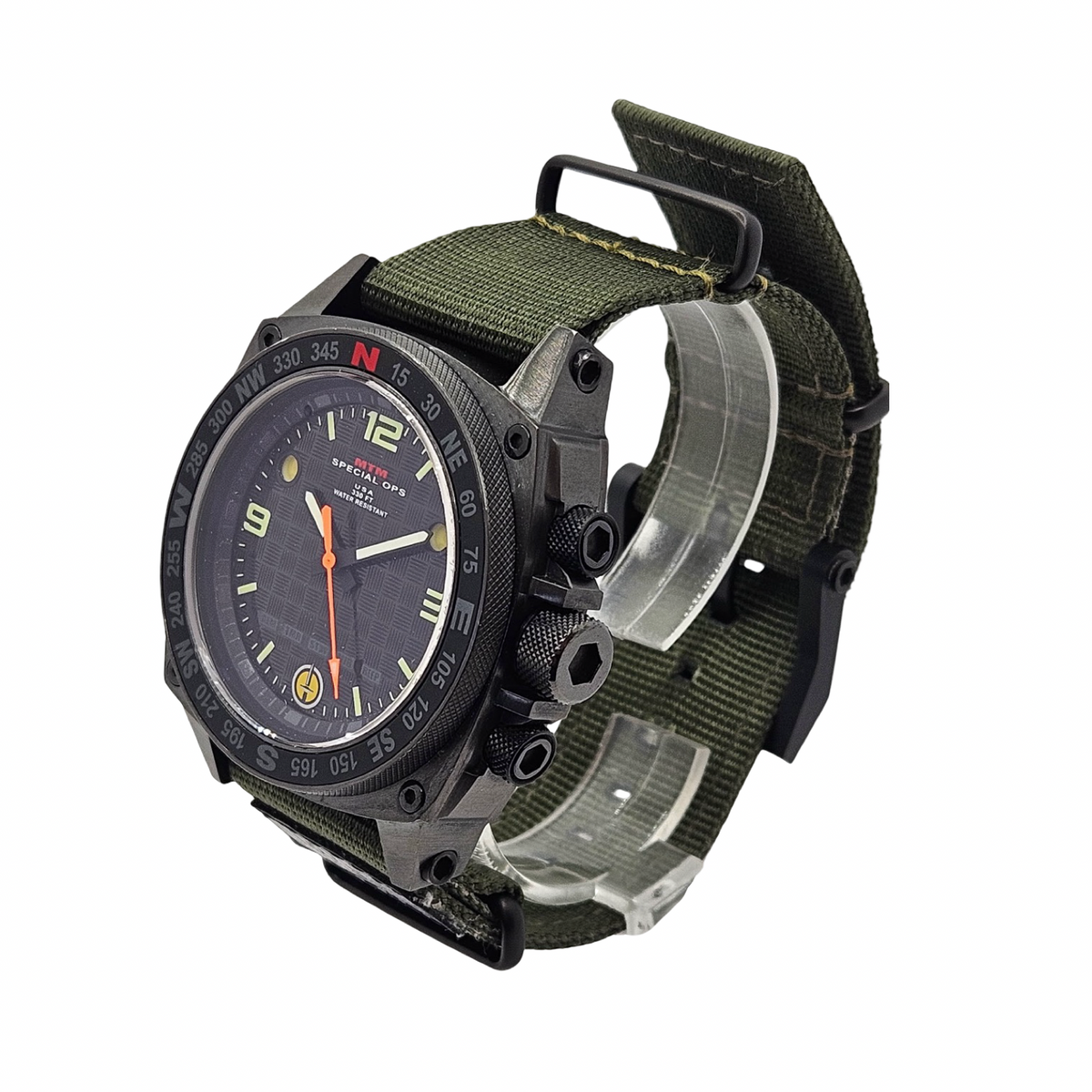 MTM Special Ops Black Silencer Analog Digital Quartz Rechargeable Watch SIBBV1MTM