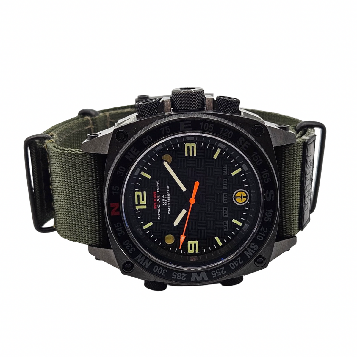 MTM Special Ops Black Silencer Analog Digital Quartz Rechargeable Watch SIBBV1MTM