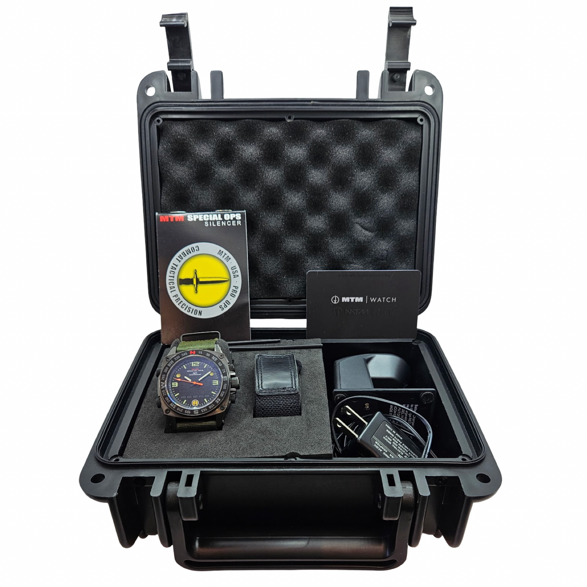 MTM Special Ops Black Silencer Analog Digital Quartz Rechargeable Watch SIBBV1MTM