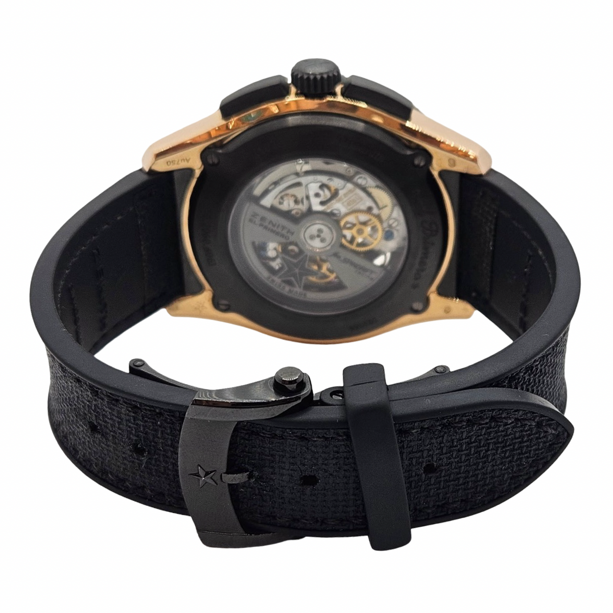 Zenith El Primero Stratos Spindrift Racing 18K Rose Gold and DLC-Coated  Titanium Black Dial Black Rubber Strap 86.2060.4061