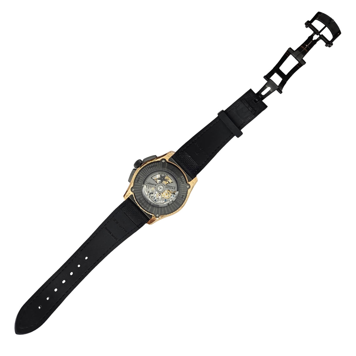 Zenith El Primero Stratos Spindrift Racing 18K Rose Gold and DLC-Coated  Titanium Black Dial Black Rubber Strap 86.2060.4061