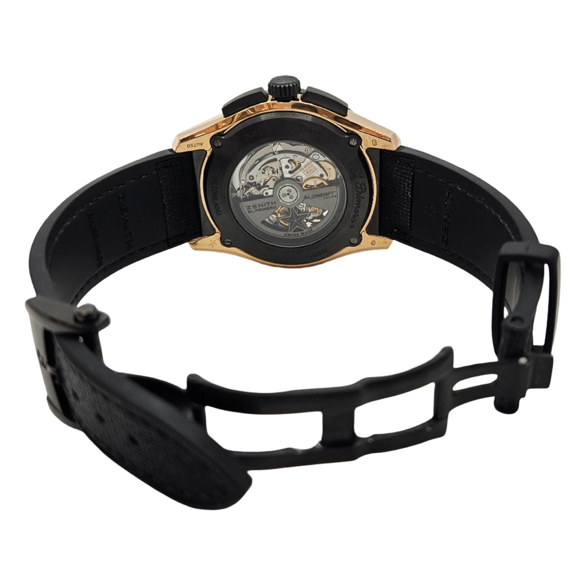 Zenith El Primero Stratos Spindrift Racing 18K Rose Gold and DLC-Coated  Titanium Black Dial Black Rubber Strap 86.2060.4061
