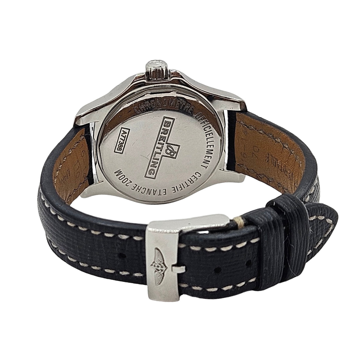 Breitling Colt Lady Chronometer 33mm Quartz Stratus Silver Dial Black Leather A77388