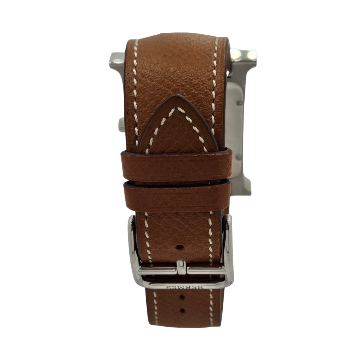 Hermes Heure H TGM Quartz Silver Opaline Arabic Dial Stainless Steel Epsom Leather Strap HH1.810
