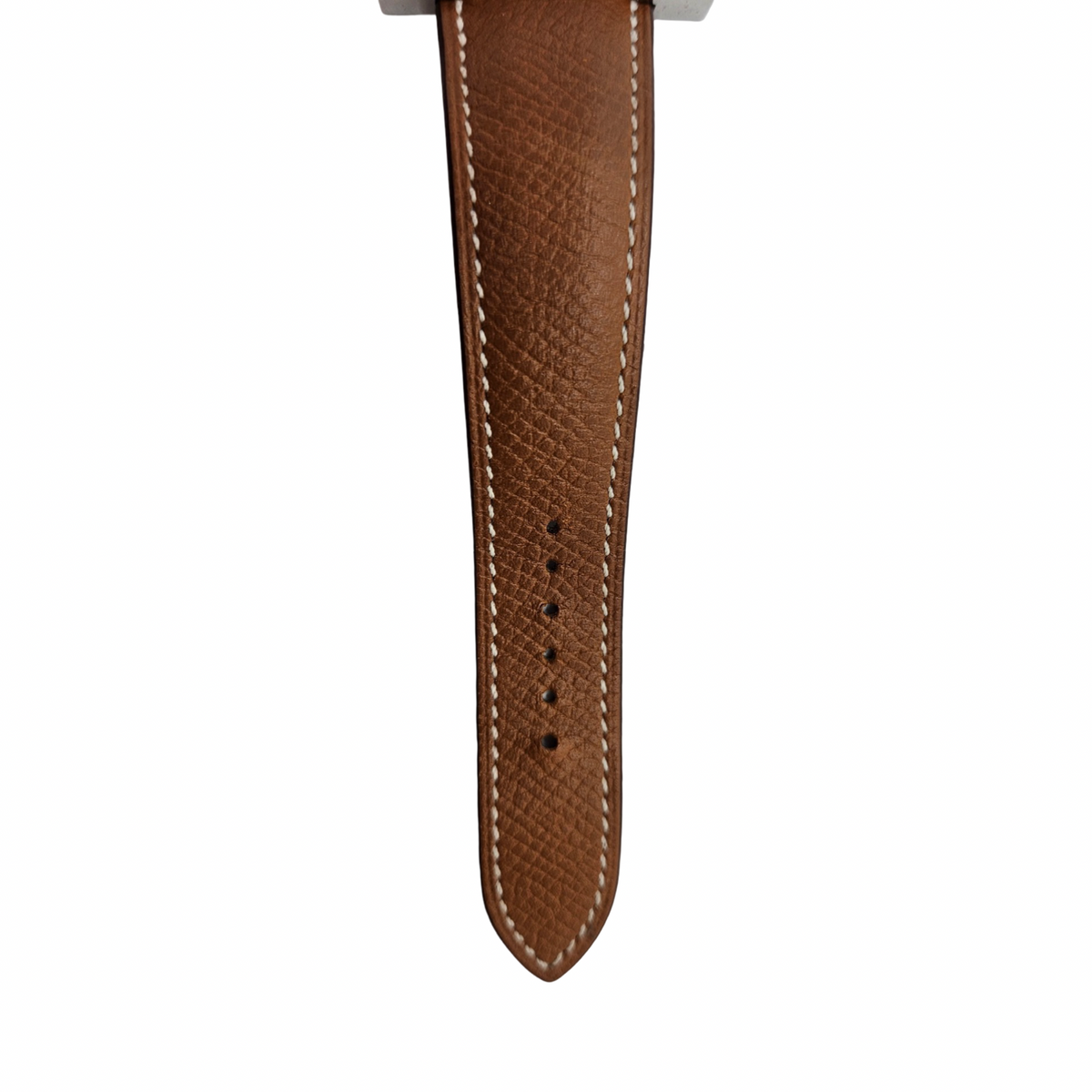 Hermes Heure H TGM Quartz Silver Opaline Arabic Dial Stainless Steel Epsom Leather Strap HH1.810