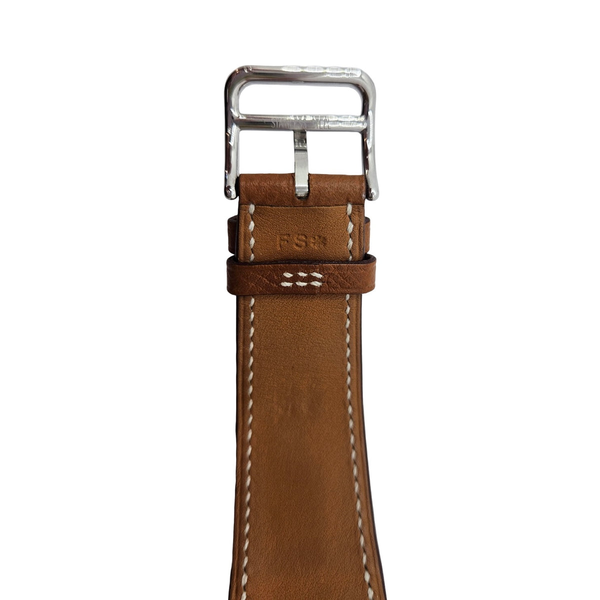 Hermes Heure H TGM Quartz Silver Opaline Arabic Dial Stainless Steel Epsom Leather Strap HH1.810