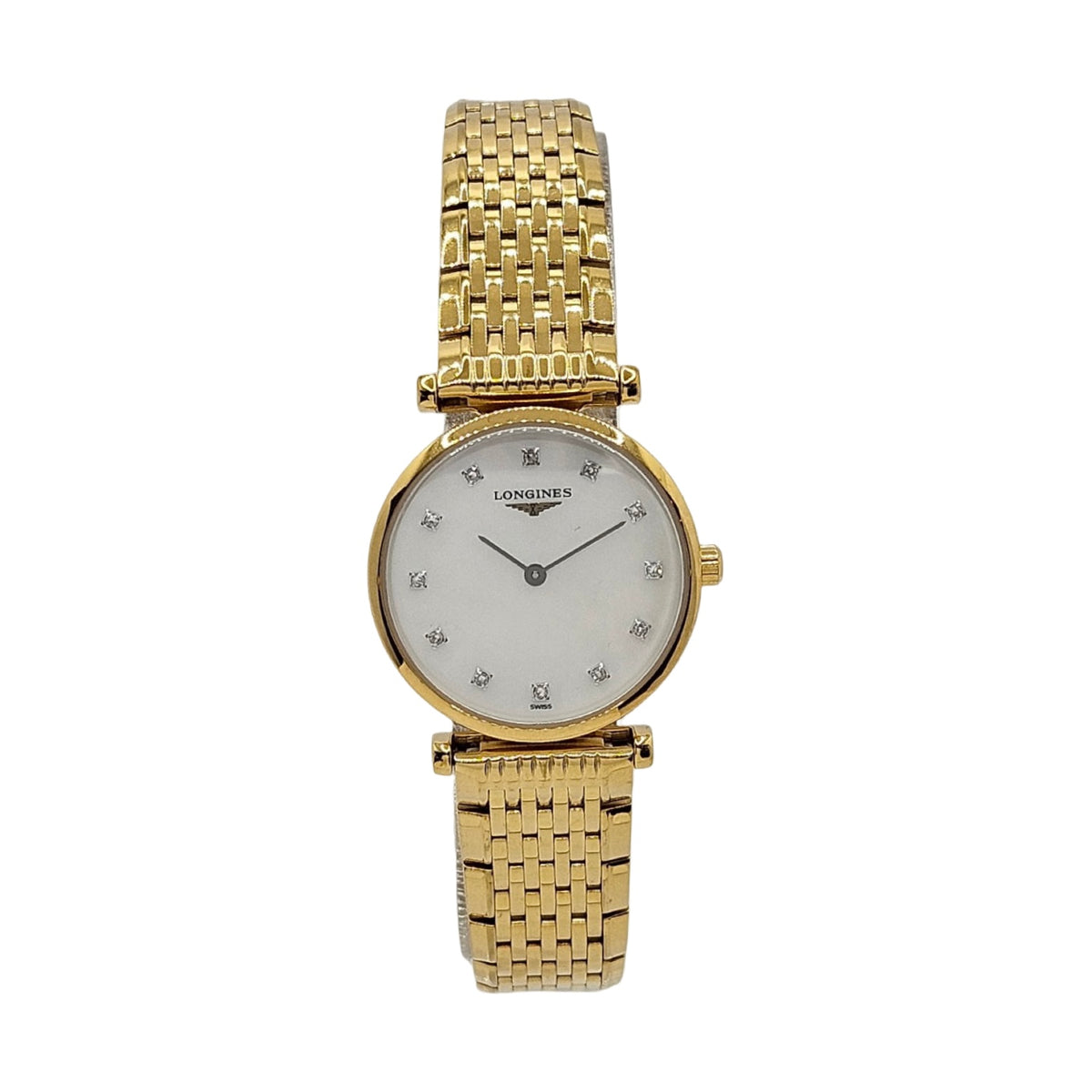 Longines La Grande Classique De Longines  24mm Quartz White Mother-of-Pearl Diamond Dial Gold PVD L4.209.2