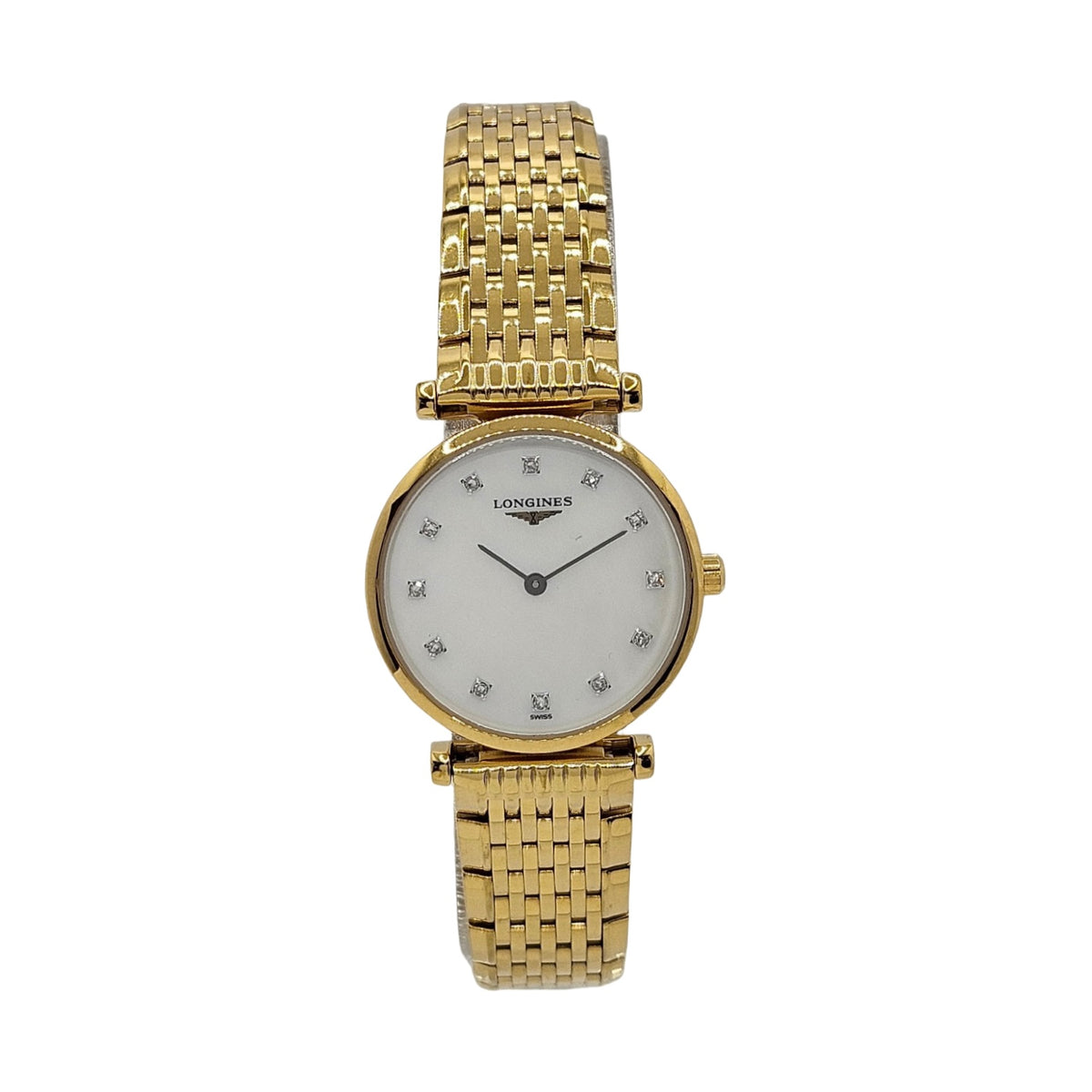 Longines La Grande Classique De Longines  24mm Quartz White Mother-of-Pearl Diamond Dial Gold PVD L4.209.2