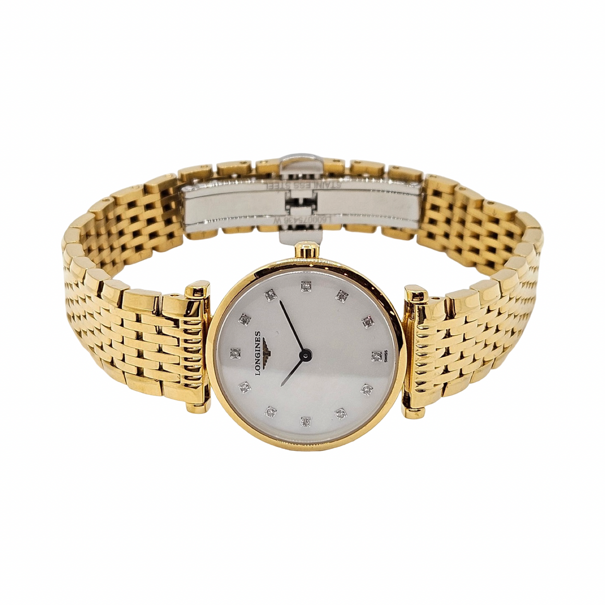 Longines La Grande Classique De Longines  24mm Quartz White Mother-of-Pearl Diamond Dial Gold PVD L4.209.2
