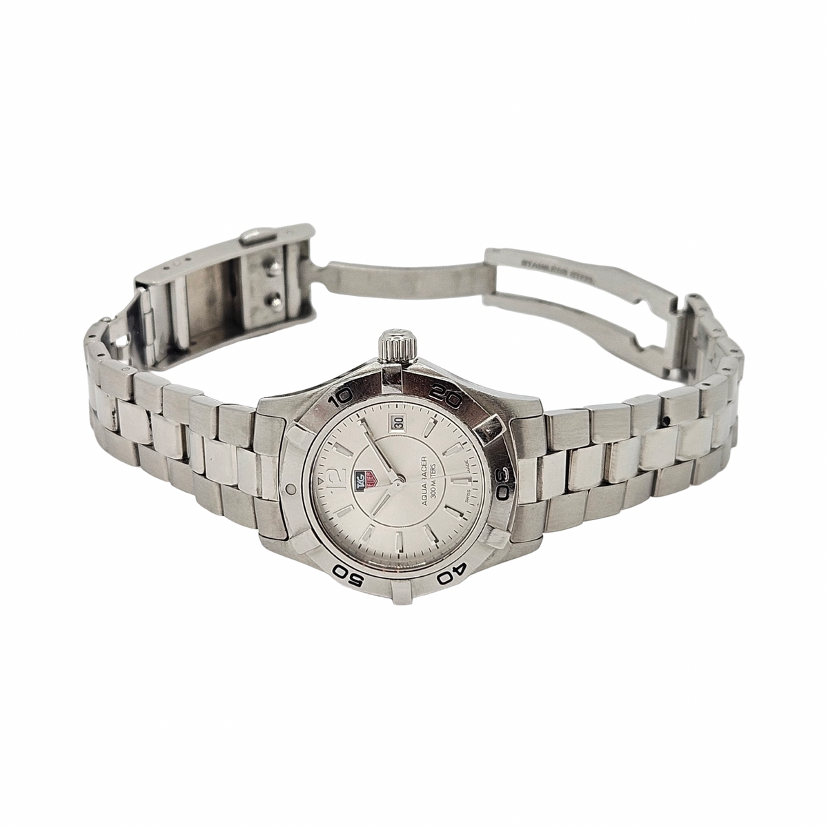 TAG Heuer Aquaracer 27mm Quartz Silver Dial Stainless Steel Bracelet WAF1412.BA0823
