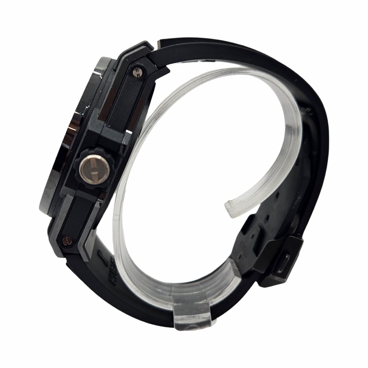 Hublot Big Bang MECA-10 Black Magic Manual Winding Skeleton Black Ceramic and Black-plated Titanium Black Rubber Strap 414.CI.1123.RX