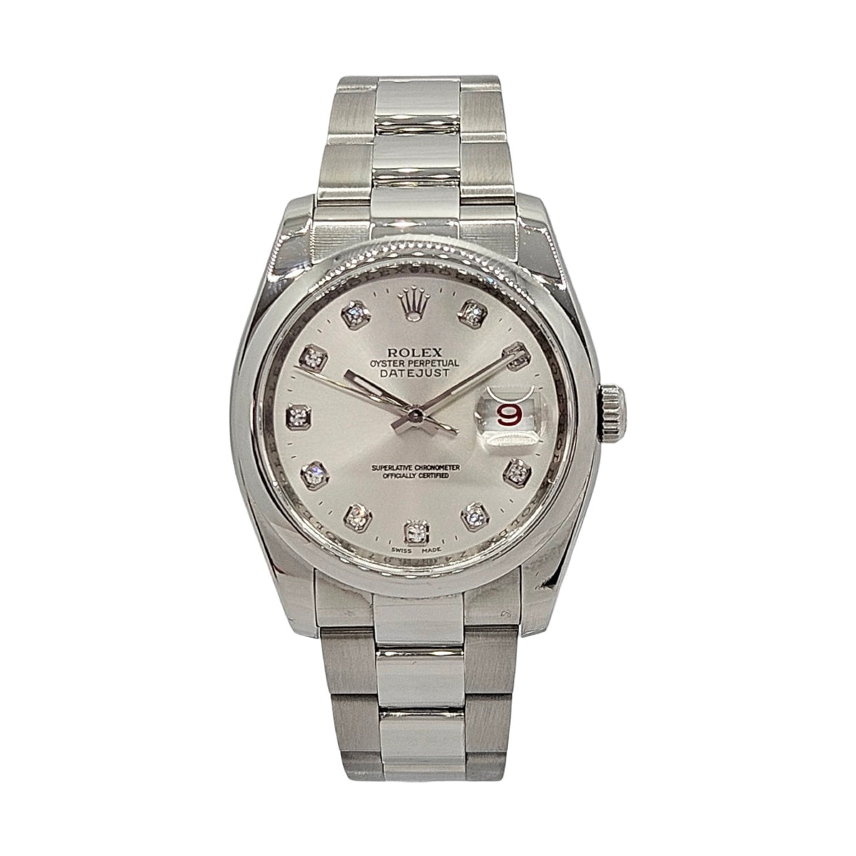 Rolex Datejust 36 Factory Diamond Dial Roulette Date Oystersteel Bracelet Ref. 116200 C.2006