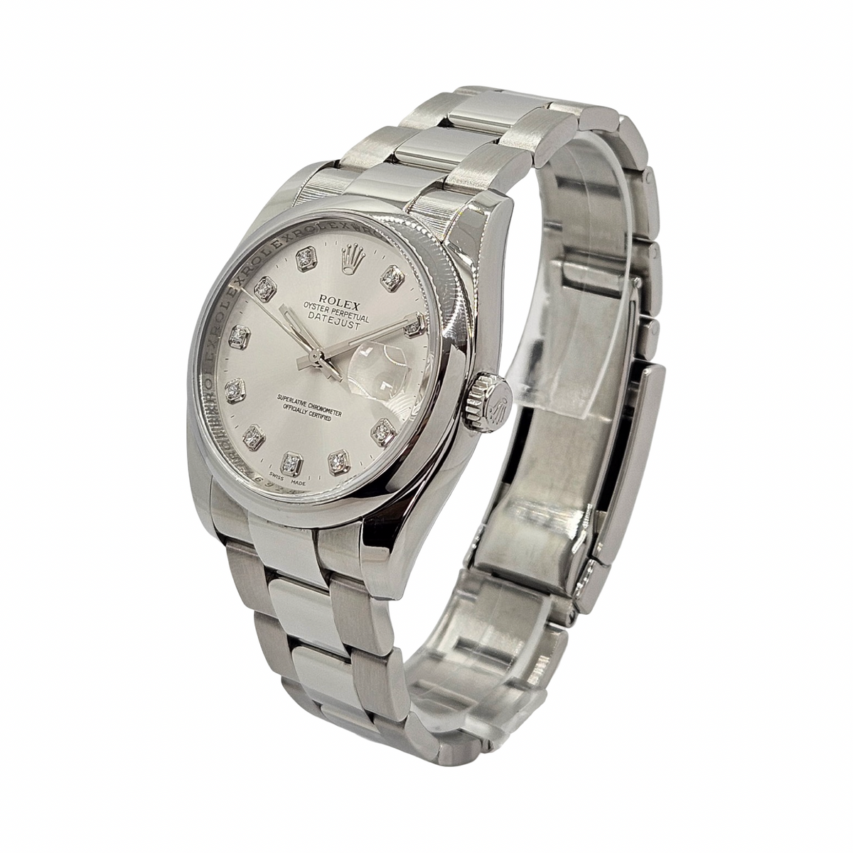Rolex Datejust 36 Factory Diamond Dial Roulette Date Oystersteel Bracelet Ref. 116200 C.2006