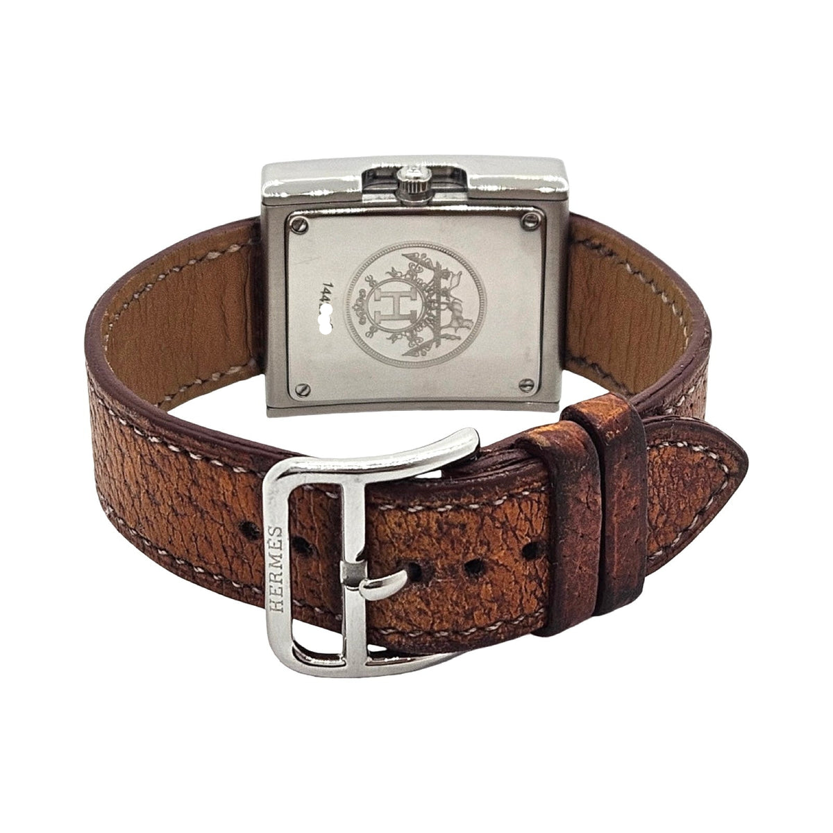 Hermes Belt Watch 26mm (Classic Medium) Swiss Quartz Silver Dial Grained Leather Strap BE1.210 C.2000