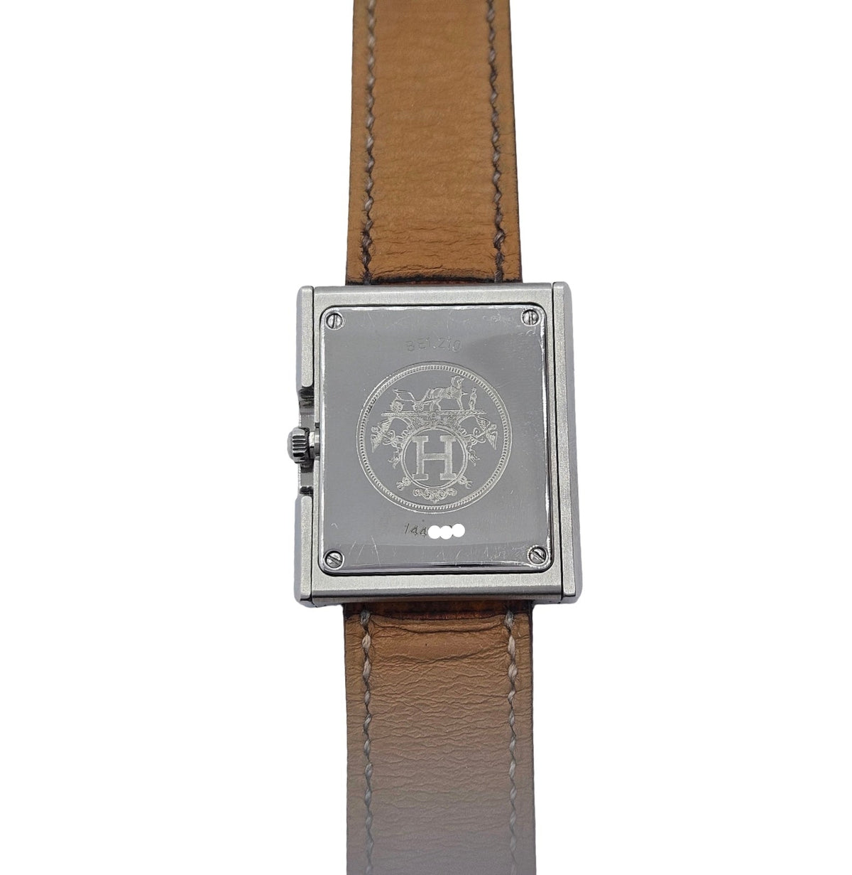 Hermes Belt Watch 26mm (Classic Medium) Swiss Quartz Silver Dial Grained Leather Strap BE1.210 C.2000