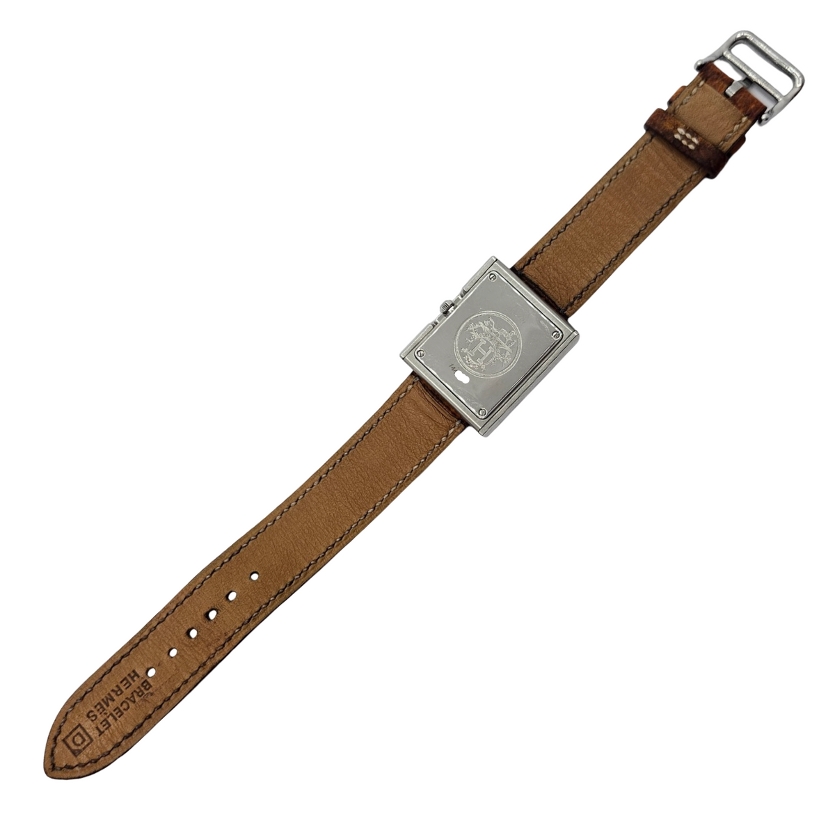 Hermes Belt Watch 26mm (Classic Medium) Swiss Quartz Silver Dial Grained Leather Strap BE1.210 C.2000