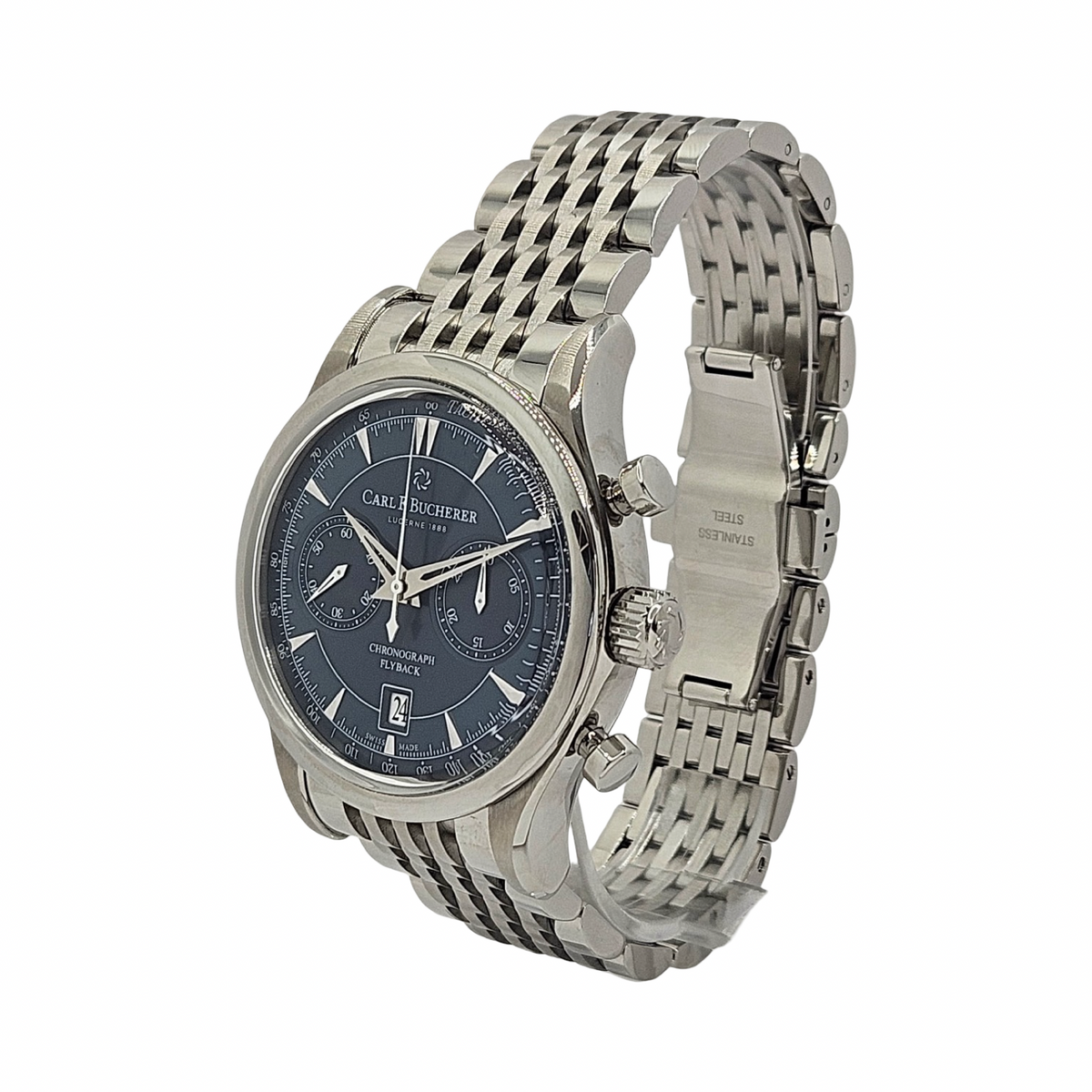 Carl F. Bucherer Manero Flyback Automatic Chronograph 43mm Blue/Green Dial Stainless Steel Bracelet Ref. 00.10919.08.93.21