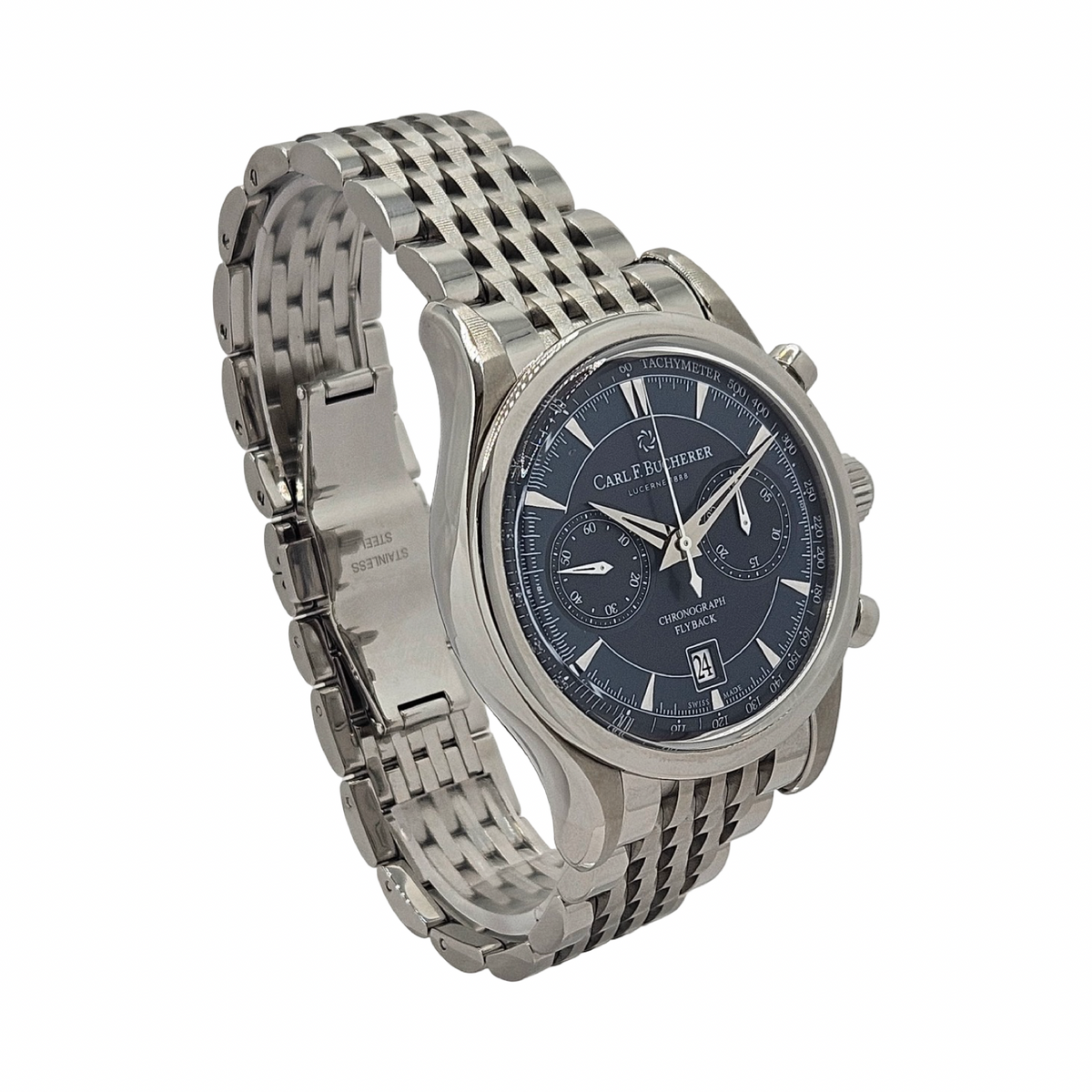 Carl F. Bucherer Manero Flyback Automatic Chronograph 43mm Blue/Green Dial Stainless Steel Bracelet Ref. 00.10919.08.93.21