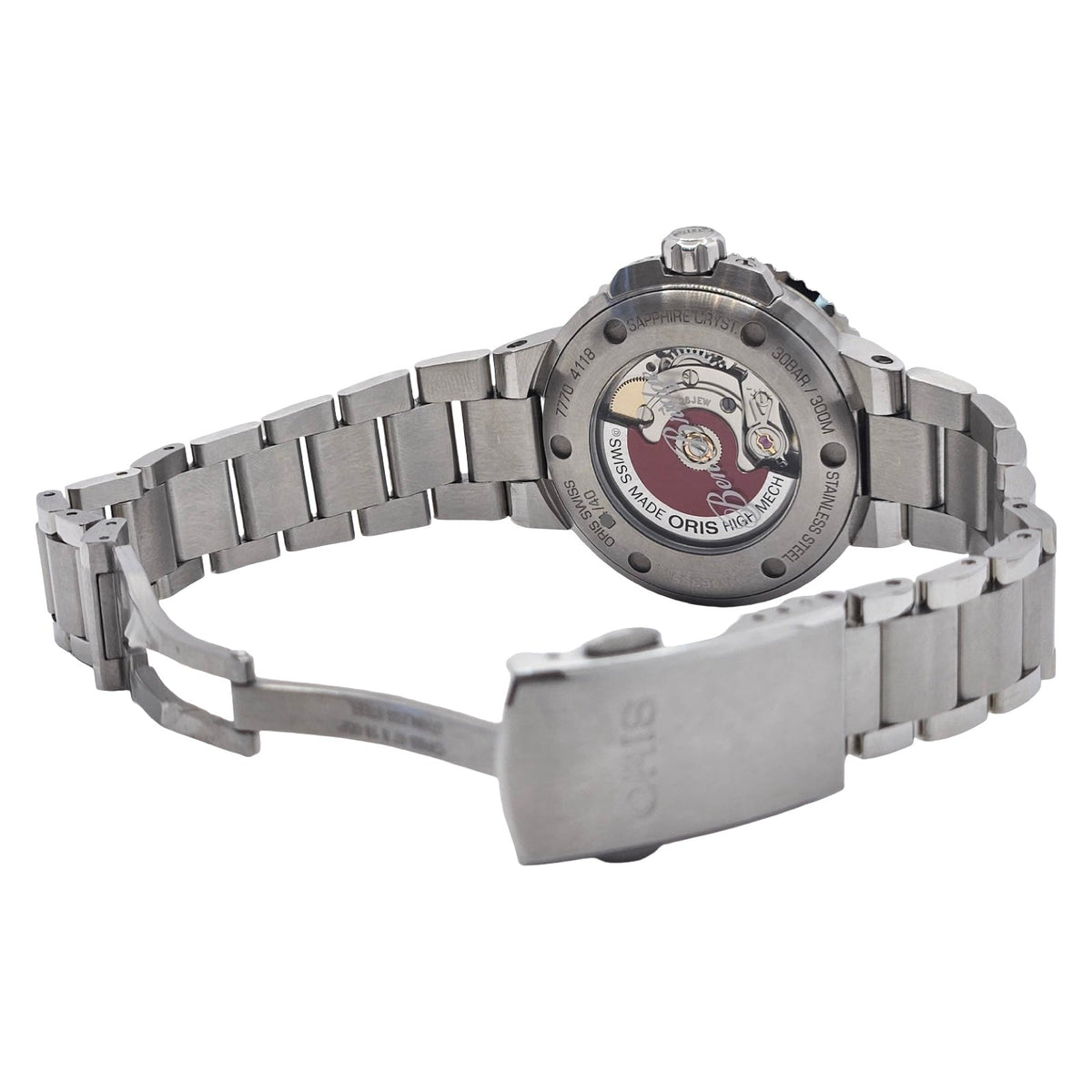 Oris X Ben Bridge Limited Edition Aquis 36.5mm Purple Dial Steel Bracelet Ref.01 733 7770 4118-Set