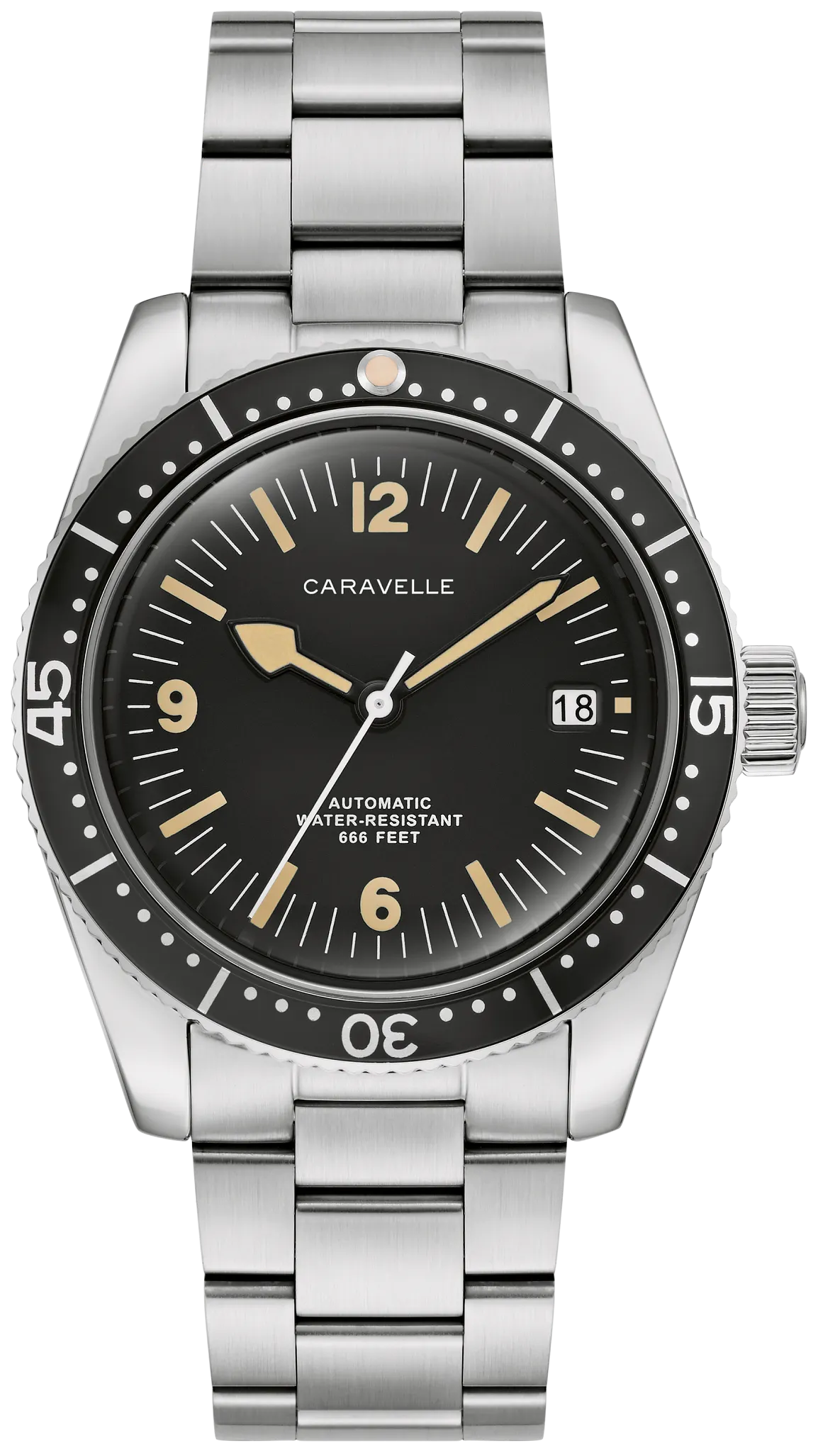 Caravelle Sea Hunter Automatic 39mm Black Dial Stainless Steel Bracelet 43B175