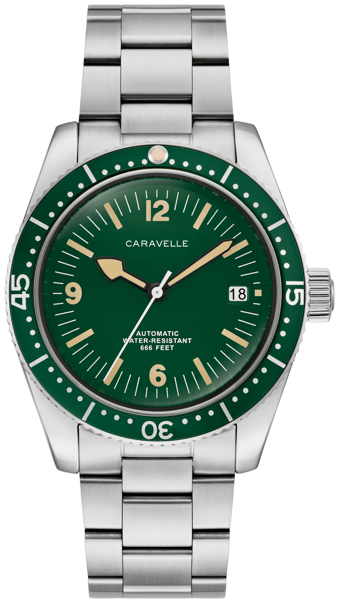 Caravelle Sea Hunter Automatic 39mm Green Dial Stainless Steel Bracelet 43B179