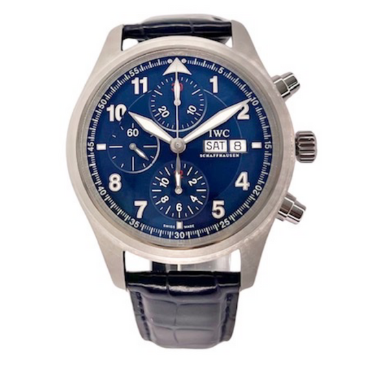 IWC Pilot Chronograph Blue Dial Day Date Limited Edition Laureus Sport for Good Foundation IW3717-12