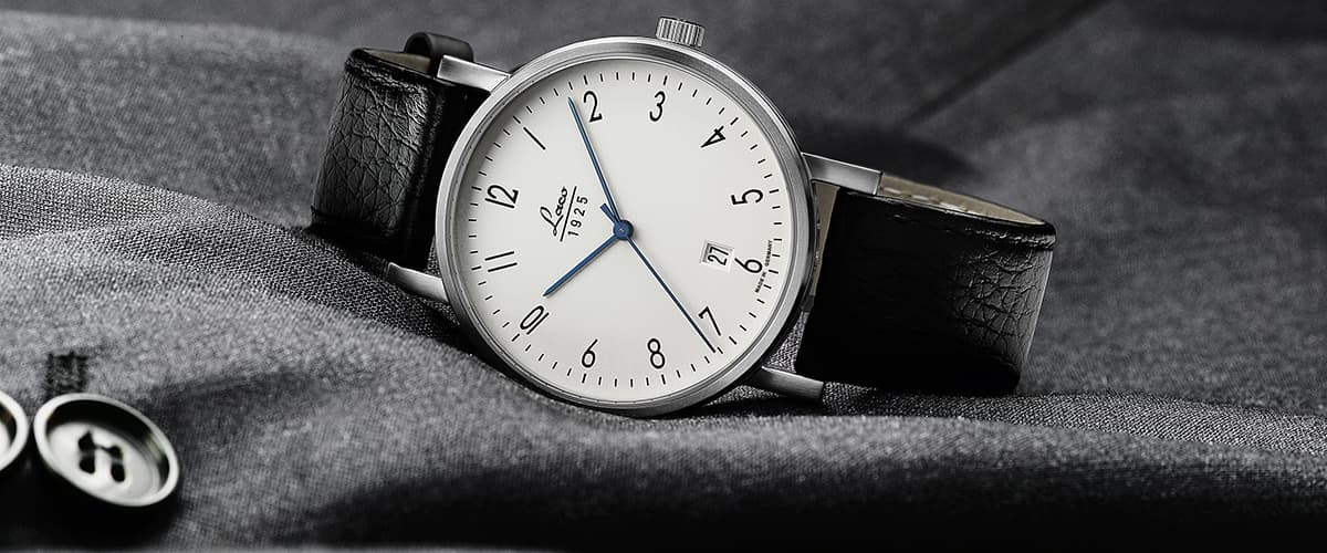 Laco Brandenburg 40mm Handwinding White Dial Black Leather Strap 861859