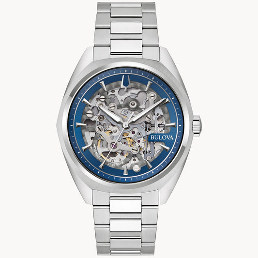 Bulova Surveyor Men's Blue Dial Skeletonized Automatic Watch 96A292