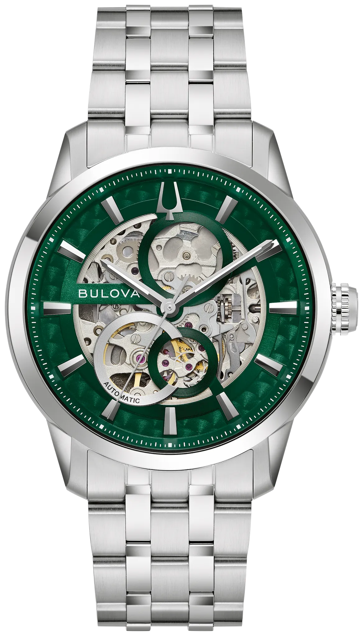 Bulova Classic Sutton Automatic Men's Green Dial Steel Bracelet 96A329