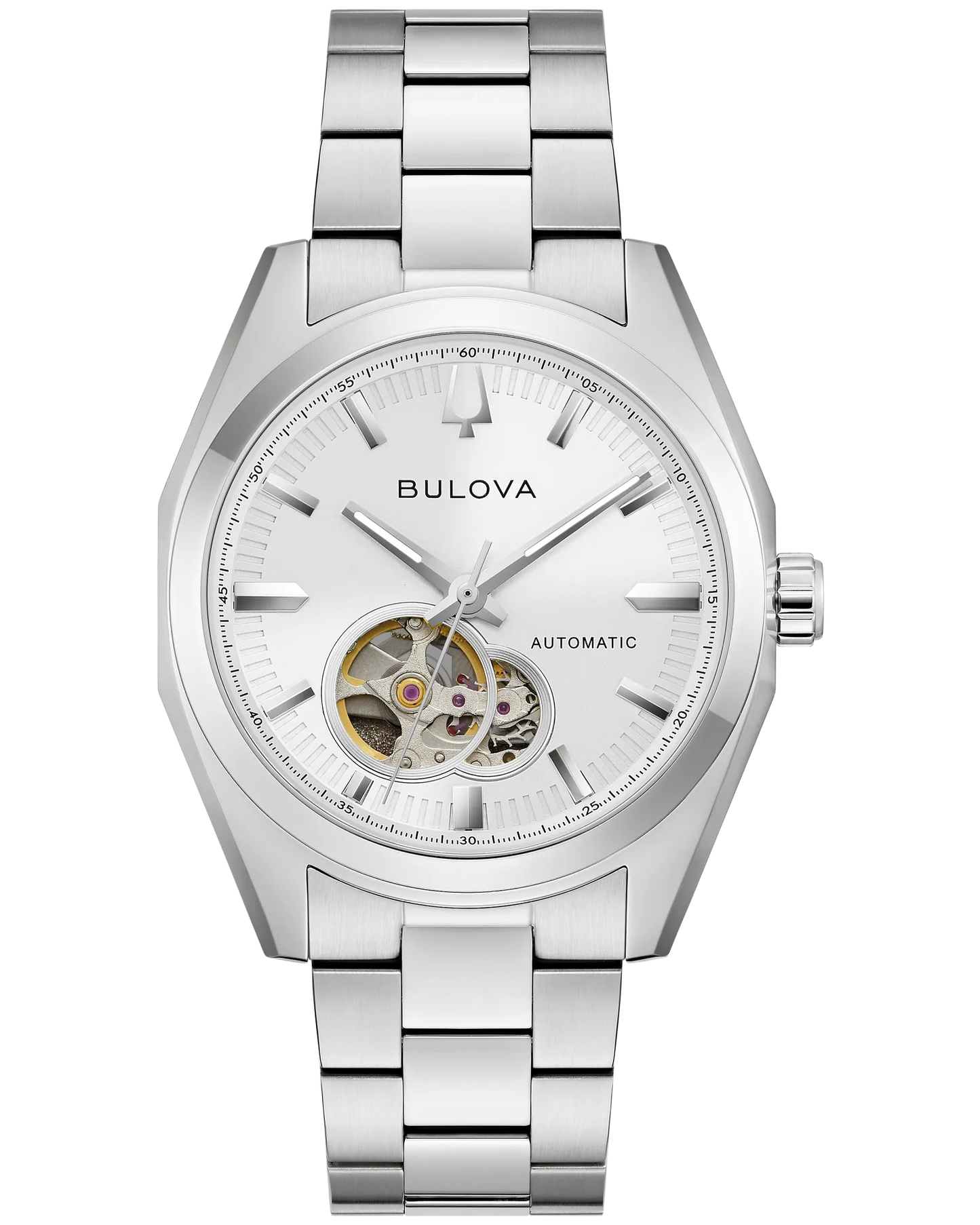 Bulova Surveyor Automatic 39mm Silver Dial Stainless Steel Bracelet 96A345