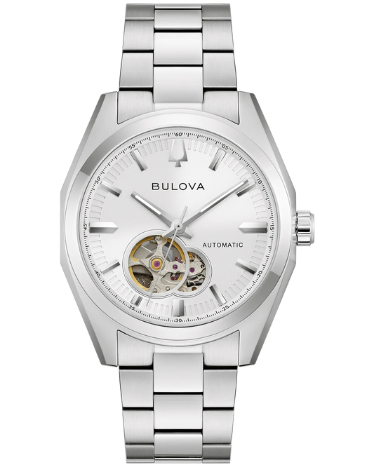Bulova Surveyor Automatic 39mm Silver Dial Stainless Steel Bracelet 96A345