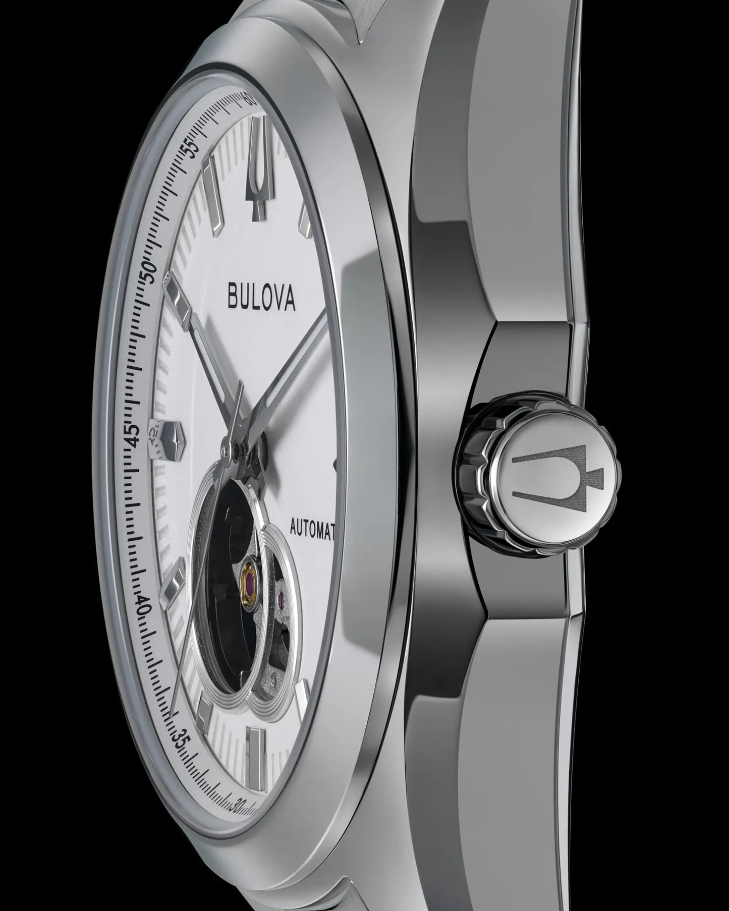 Bulova Surveyor Automatic 39mm Silver Dial Stainless Steel Bracelet 96A345