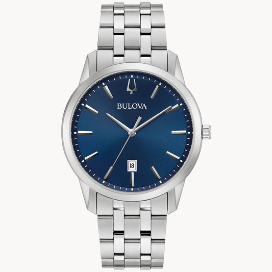 Bulova Sutton Men's Blue Dial Stainless Steel Bracelet 96B338