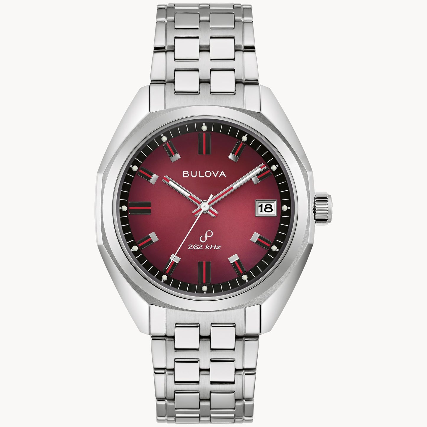 Bulova Jet Star Red Dial Stainless Steel Bracelet 96B401