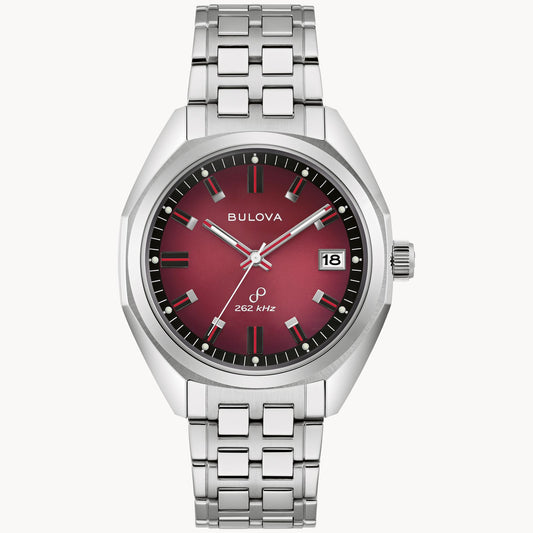 Bulova Jet Star Red Dial Stainless Steel Bracelet 96B401