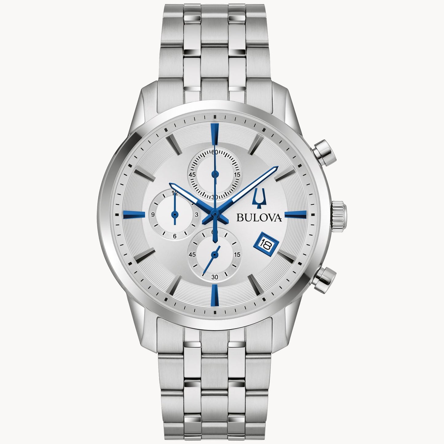 Bulova Sutton Chronograph Silver Dial 96B404