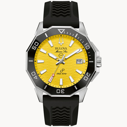 Bulova Marine Star Men's Yellow Dial Silicone Strap 96B431