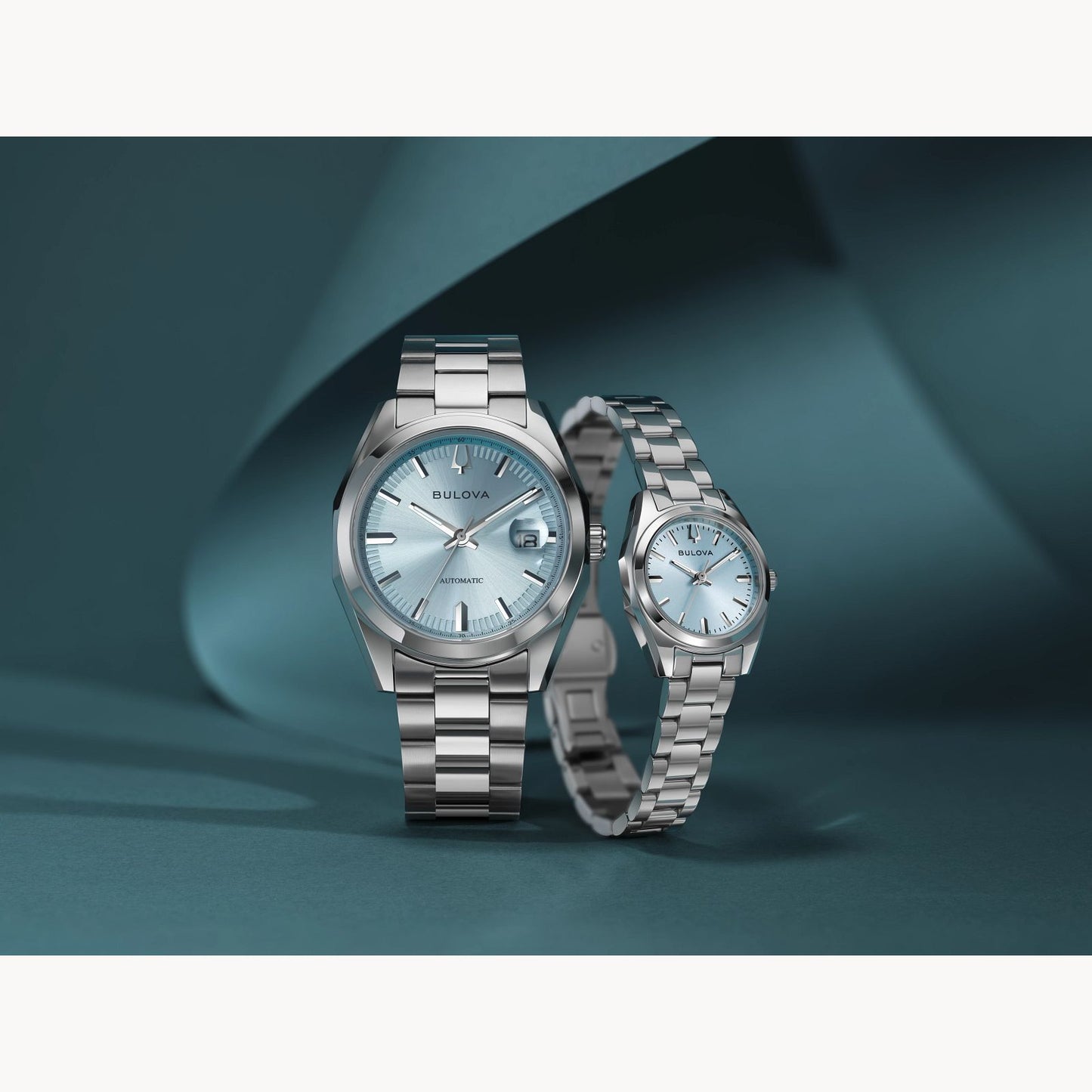 Bulova Surveyor Men's Light Blue Dial Stainless Steel Bracelet 96B469