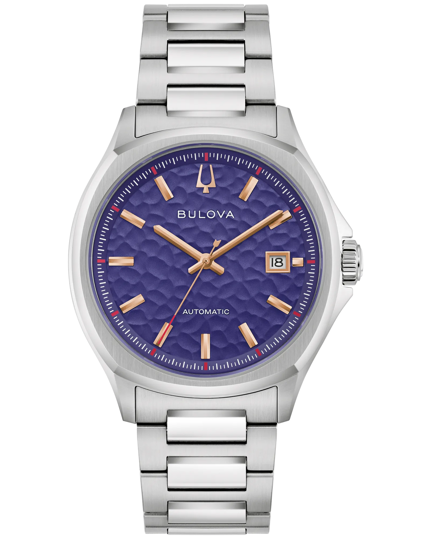 Bulova Tony Bennett "NYC" Automatic Purple Dial Stainless Steel Bracelet 96B484