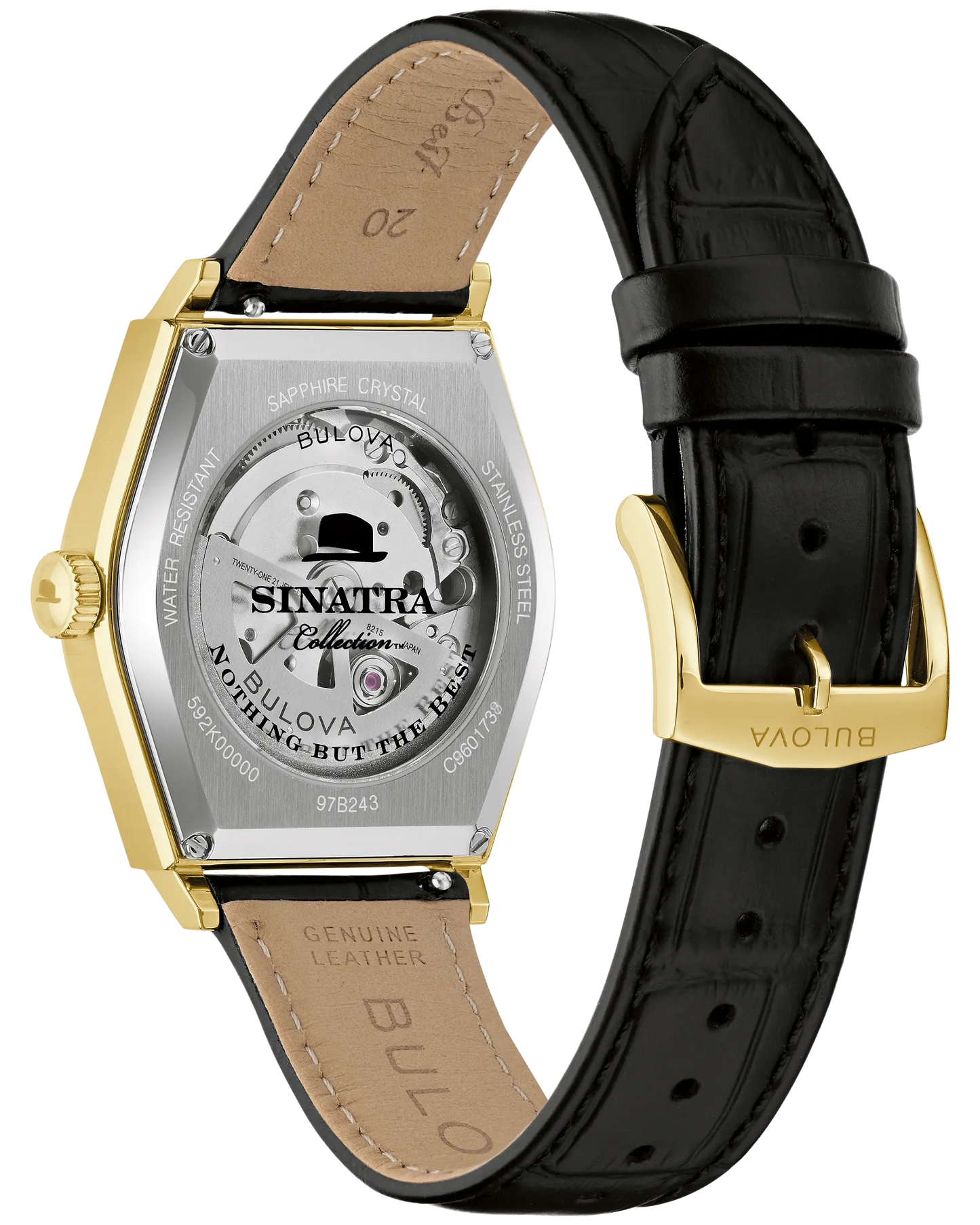 Bulova Frank Sinatra "Nothing But The Best" Automatic Silver Dial Gold-tone Stainless Steel Bracelet 97B243