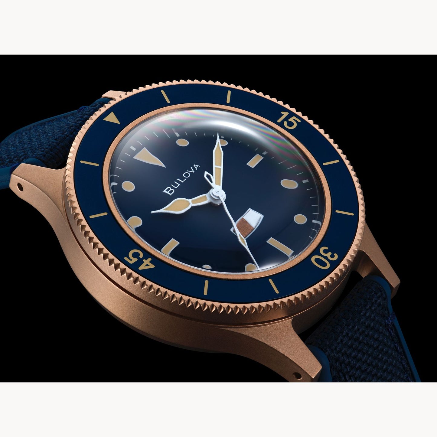 Bulova Archive Series 150th Anniversary Edition MIL-SHIPS Blue Dial Cordura Strap 98A325