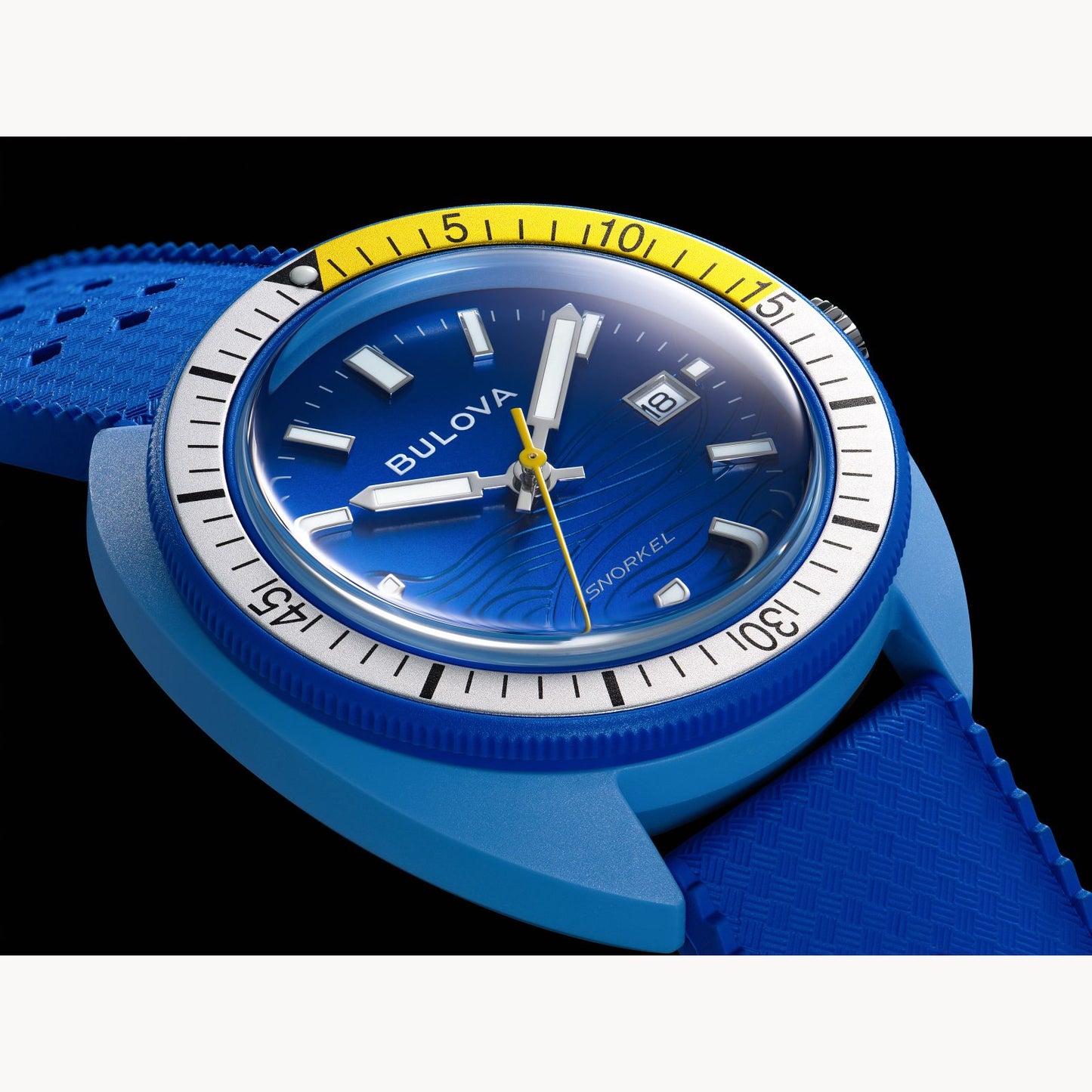 Bulova Snorkel Blue Tang Fish 41mm Quartz Blue Strap 98B445