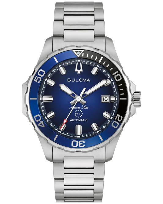 Bulova Marine Star Series B Automatic Blue Dial Stainless Steel Bracelet 98B466