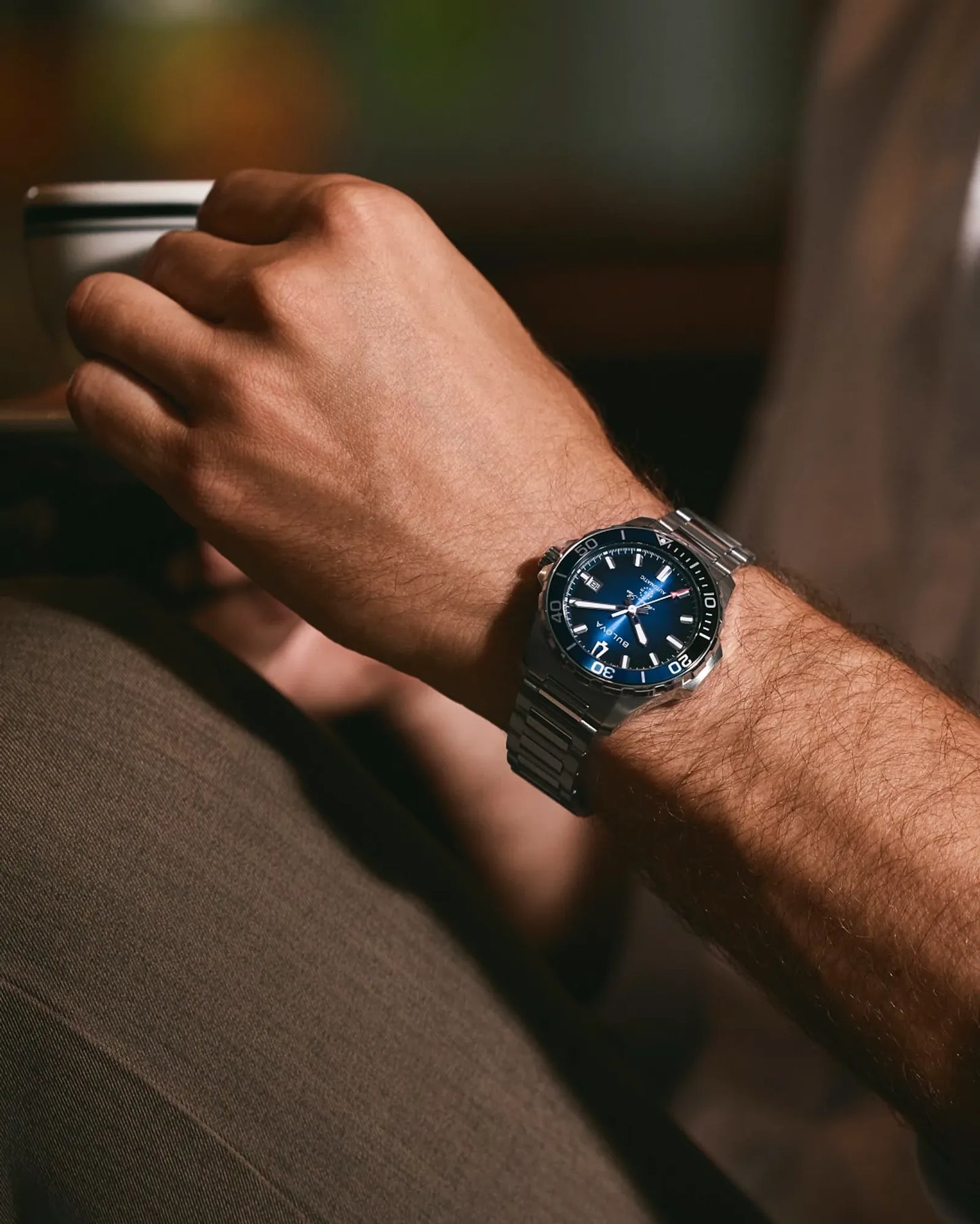 Bulova Marine Star Series B Automatic Blue Dial Stainless Steel Bracelet 98B466