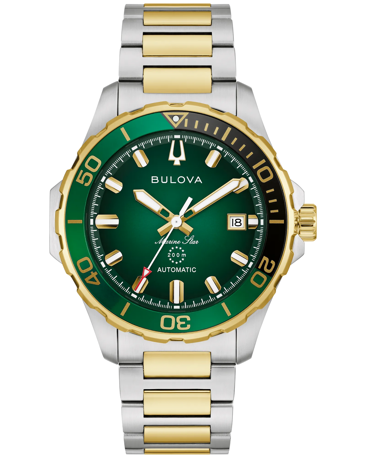 Bulova Marine Star Series B Automatic 41mm Green Dial Two Tone Stainless Steel 98B467