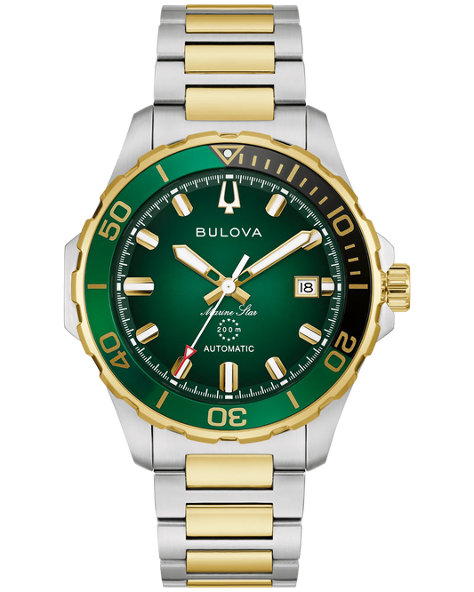 Bulova Marine Star Series B Automatic 41mm Green Dial Two Tone Stainless Steel 98B467