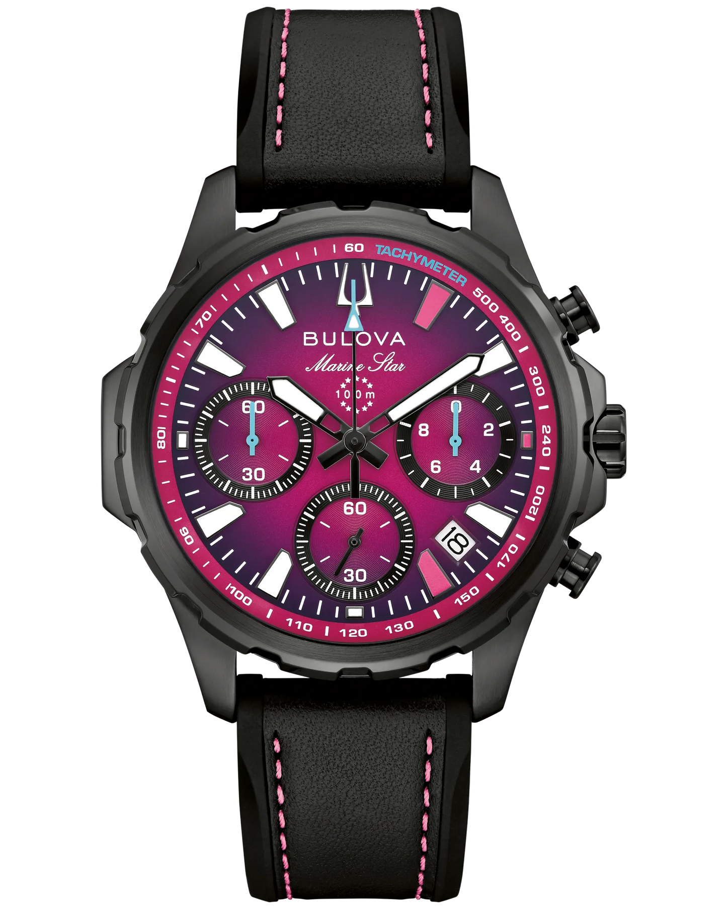 Bulova Marine Star E1 Team Miami Quartz Purple/Black IP Stainless Steel 98B476